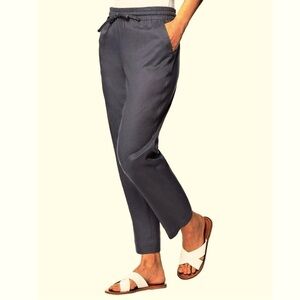 32 Degrees Stretch Linen Blend Pants High Rise Solid Gray Pockets Medium women's